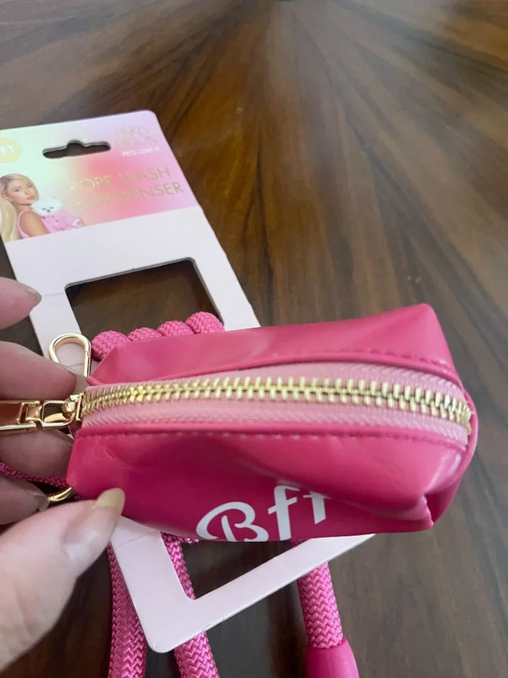 Paris Hilton Pink Dog Leash + Bag Dispenser BFF NWT